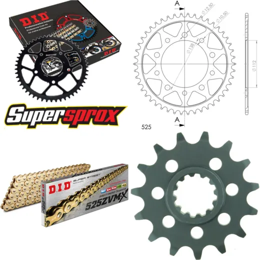 Chain Kit - Steel - for: HONDA CBR600 F 97-98 15-43-108 DID525ZVM-X(G&G) rivet