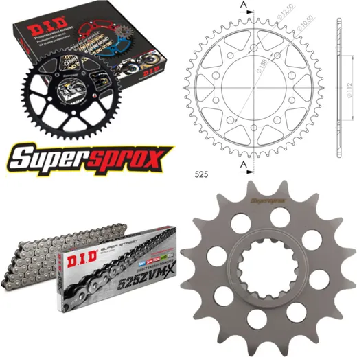 Chain Kit - Steel - for: HONDA CB600 F Hornet /S 07-13/CB600 F 16-43-118 DID525ZVM-X endless
