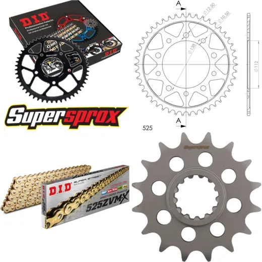 Chain Kit - Steel - for: HONDA CB600 F Hornet /S 07-13/CB600 F 16-43-118 DID525ZVM-X(G&G) rivet