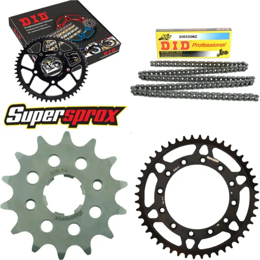 Kettensatz Stahl für: HONDA XR500 R 81-86/XR600 R 85-87 14-48-110 DID520NZ Clip