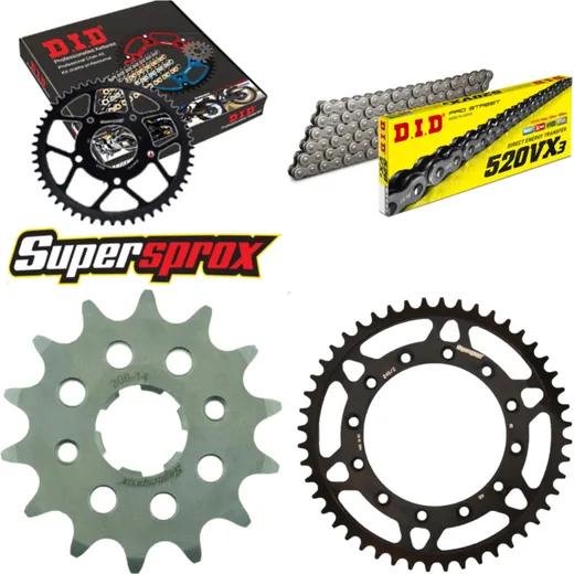 Kettensatz Stahl für: HONDA XR500 R 81-86/XR600 R 85-87 14-48-110 DID520VX3 Endlos