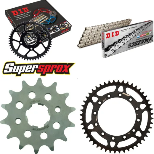 Chain Kit - Steel - for: HONDA XR500 R 81-86/XR600 R 85-87 14-48-110 DID520ZVM-X(S&S) rivet