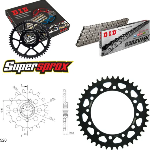 Chain Kit - Steel - for: HONDA FMX650 05-07 14-42-110 DID520ZVM-X rivet
