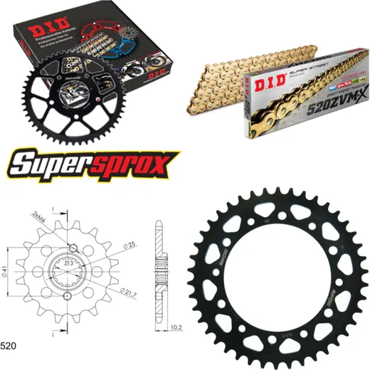 Chain Kit - Steel - for: HONDA FMX650 05-07 14-42-110 DID520ZVM-X(G&G) endless