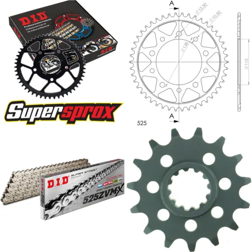 Chain Kit - Steel - for: HONDA CBF600 /N /S 04-07 15-43-116 DID525ZVM-X(S&S) rivet