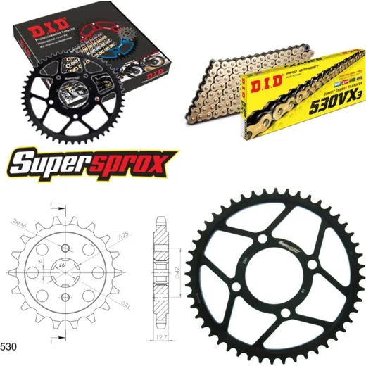 Chain Kit - Steel - for: HONDA CB750 71-76 18-48-100 DID530VX3(G&B) endless