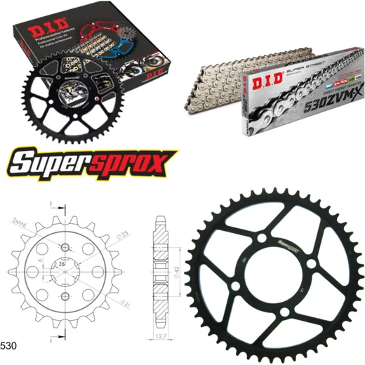 Chain Kit - Steel - for: HONDA CB750 71-76 18-48-100 DID530ZVM-X(S&S) rivet