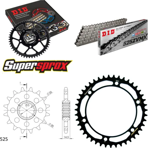 Chain Kit - Steel - for: HONDA VFR800F ABS 14-/VFR800 X Crossr 16-43-110 DID525ZVM-X endless