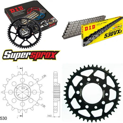 Chain Kit - Steel - for: HONDA CBX1000 Pro Link 81-82 18-42-108 DID530VX3 endless
