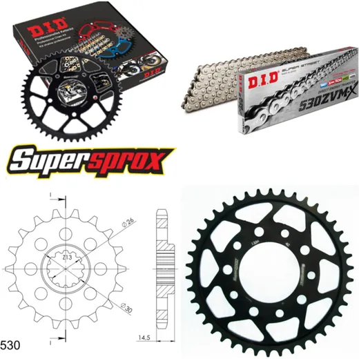 Chain Kit - Steel - for: HONDA CBX1000 Pro Link 81-82 18-42-108 DID530ZVM-X(S&S) rivet