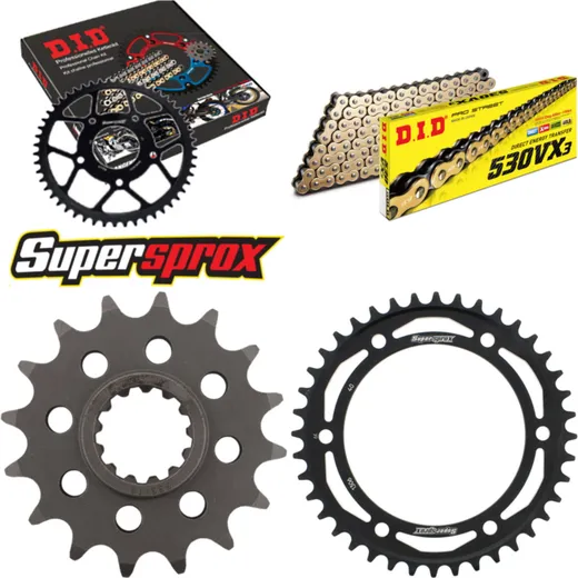 Chain Kit - Steel - for: HONDA VTR1000 SP1 /SP2 02-06 16-40-106 DID530VX3(G&B) rivet
