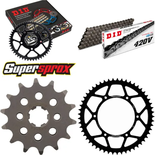 Kettensatz Stahl für: DERBI GPR50 Nude 04-05/GPR50 Racing 0 14-53-132 DID420V Clip
