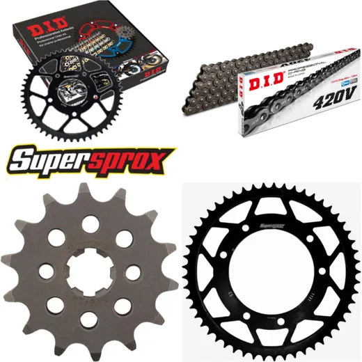 Chain Kit - Steel - for: DERBI/GILERA Senda SM 1 50 00-01/Send 14-53-130 DID420V Clip