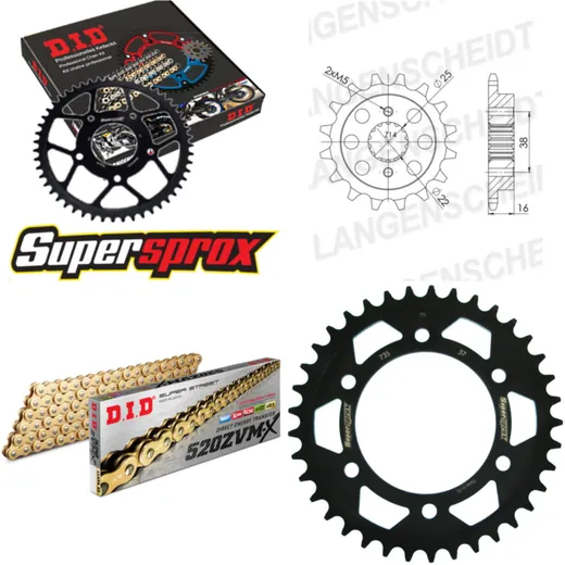 Chain Kit - Steel - for: DUCATI 600 SS 94-94 14-37-096 DID520ZVM-X(G&G) endless