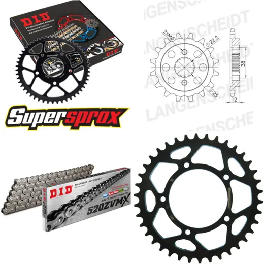Kettensatz Stahl für: DUCATI 750 Paso 86-90 15-38-106 DID520ZVM-X Niet
