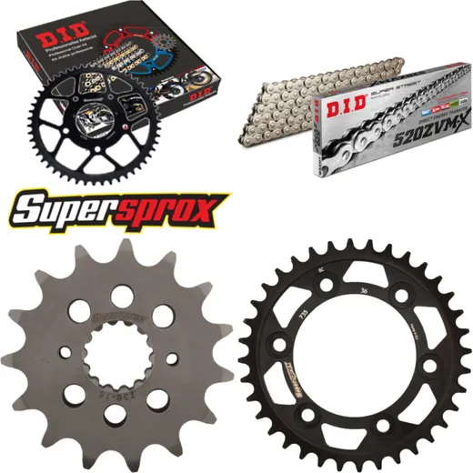 Kettensatz Stahl für: DUCATI 888 SP /SP4 /SPS 90-92/888 SP5 15-36-096 DID520ZVM-X(S&S) Endlos