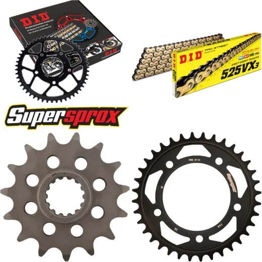 Kettensatz Stahl für: DUCATI 999 R 03-06/999 S 03-06 15-36-096 DID525VX3(G&B) Niet