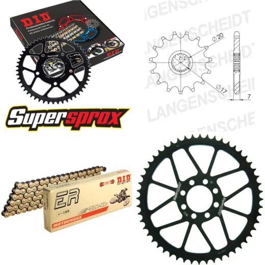 Chain Kit - Steel - for: MBK/YA X-Limit 50 [8 x Ø8.5] 97-01/DT 12-52-128 DID420NZ3(G&B) Clip