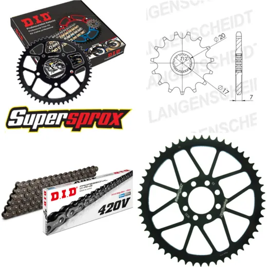 Chain Kit - Steel - for: MBK/YA X-Limit 50 [8 x Ø8.5] 97-01/DT 12-52-128 DID420V Clip