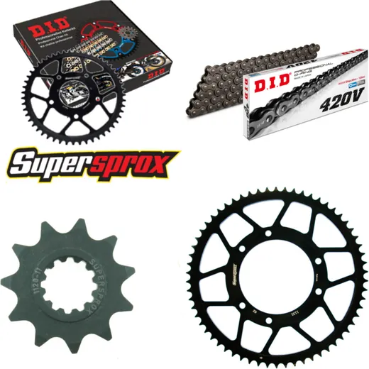 Kettensatz Stahl PEUG/YAM XP6 Enduro /Track 50 07-08/D 11-62-134 DID420V Clip