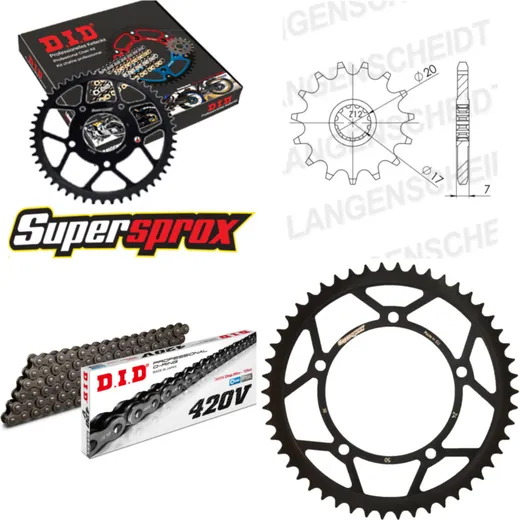Chain Kit - Steel - for: YAMAHA DT50 SM 02-02 12-50-128 DID420V Clip