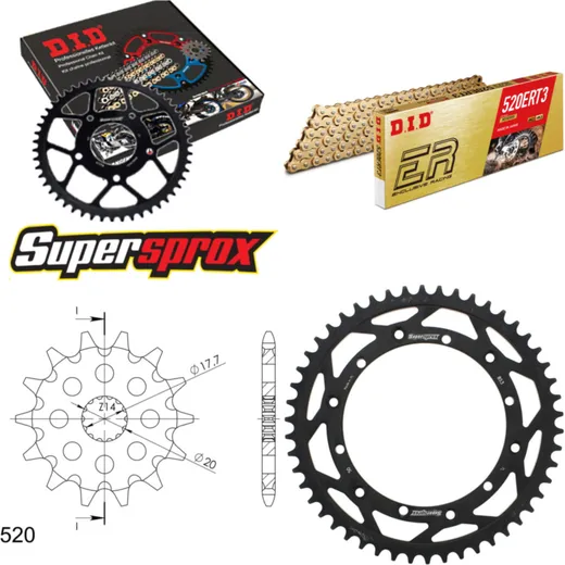 Chain Kit - Steel - for: YAMAHA YZ125 95-95 13-50-114 DID520ERT2(G&G) Clip