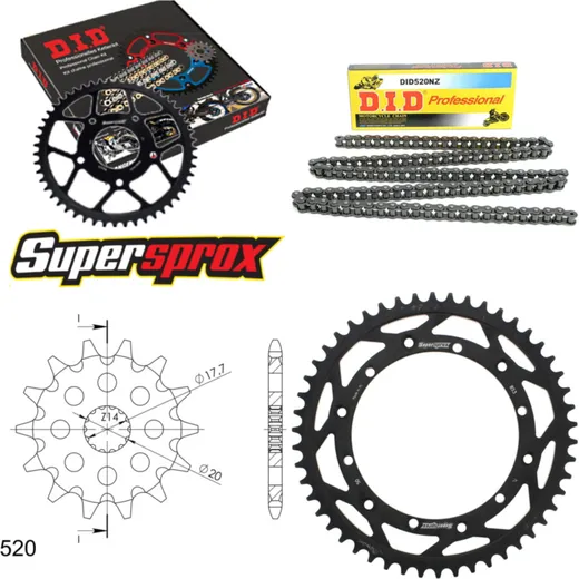 Kettensatz Stahl für: YAMAHA YZ125 96-96 13-50-112 DID520NZ Clip