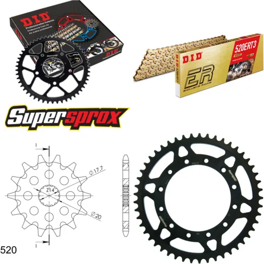 Chain Kit - Steel - for: YAMAHA WR125 02-03/YZ125 02-04 13-49-112 DID520ERT2(G&G) Clip