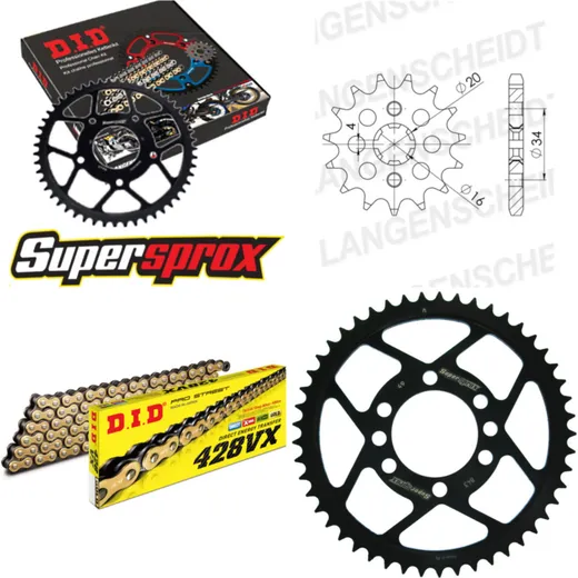 Chain Kit - Steel - for: YAMAHA DT125 LC2/3 85-87 16-49-120 DID428VX(G&B) Clip