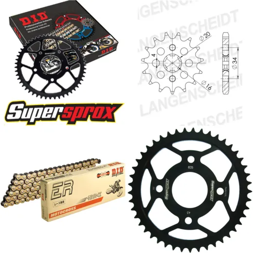Chain Kit - Steel - for: YAMAHA TZR125 87-92 16-45-130 DID428NZ(G&B) Clip