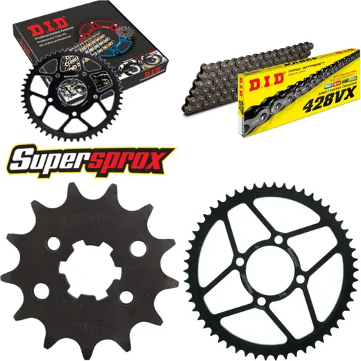 Chain Kit - Steel - for: YAMAHA TT125 R 19``/16`` 02-04 13-54-122 DID428VX rivet