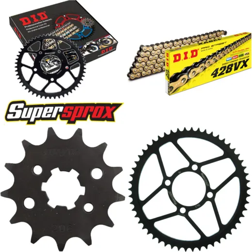 Chain Kit - Steel - for: YAMAHA TT125 R 19``/16`` 02-04 13-54-122 DID428VX(G&B) rivet