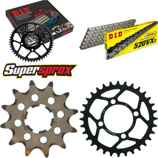 Chain Kit - Steel - for: YAMAHA YFA125 Breeze 89-04/YFM125 Gri 12-32-074 DID520VX3 rivet