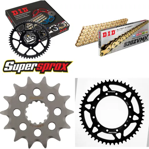 Chain Kit - Steel - for: YAMAHA WR250 00-01/YZ250 99-01/YZ250 14-50-114 DID520ZVM-X(G&G) rivet
