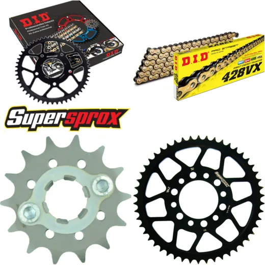 Chain Kit - Steel - for: YAMAHA TW125 99-01/TW200 95-15 14-50-122 DID428VX(G&B) Clip