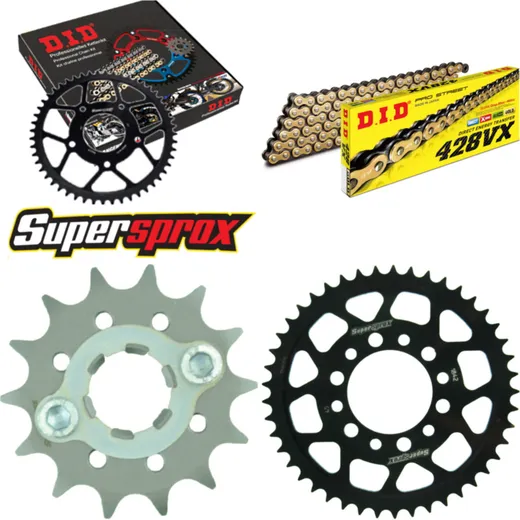 Chain Kit - Steel - for: YAMAHA TW200 89-94 14-45-120 DID428VX(G&B) rivet