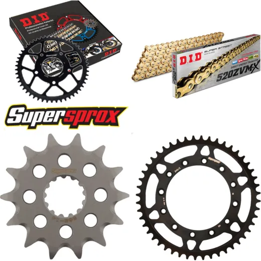 Chain Kit - Steel - for: YAMAHA WR250 02-02/YZ250 02-07 14-48-114 DID520ZVM-X(G&G) rivet
