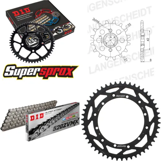 Chain Kit - Steel - for: YAMAHA TT350 86-97 14-50-108 DID520ZVM-X rivet