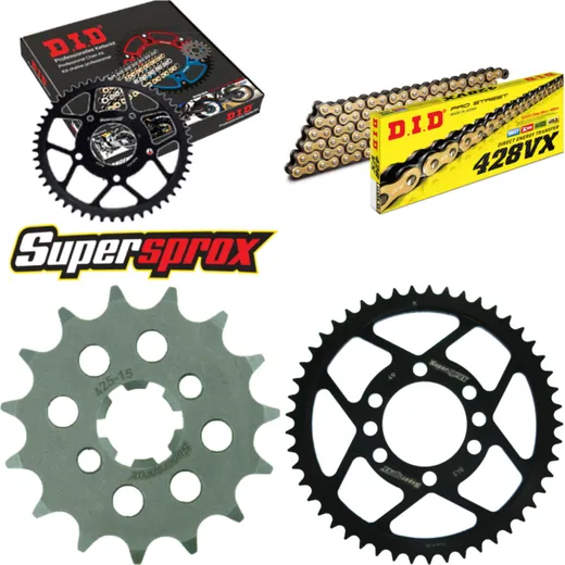 Chain Kit - Steel - for: YAMAHA DT175 MX 78-82 15-49-120 DID428VX(G&B) Clip