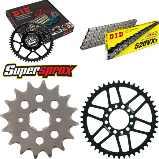 Chain Kit - Steel - for: YAMAHA XT250 80-87 16-46-098 DID520VX3 Clip