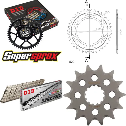 Chain Kit - Steel - for: YAMAHA TDR250 88-90 14-45-108 DID520ZVM-X(S&S) endless