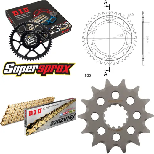 Chain Kit - Steel - for: YAMAHA TDR250 88-90 14-45-108 DID520ZVM-X(G&G) endless