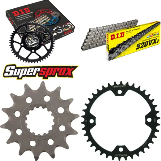 Chain Kit - Steel - for: YAMAHA YFZ450 R 09-15 14-38-098 DID520VX3 Clip