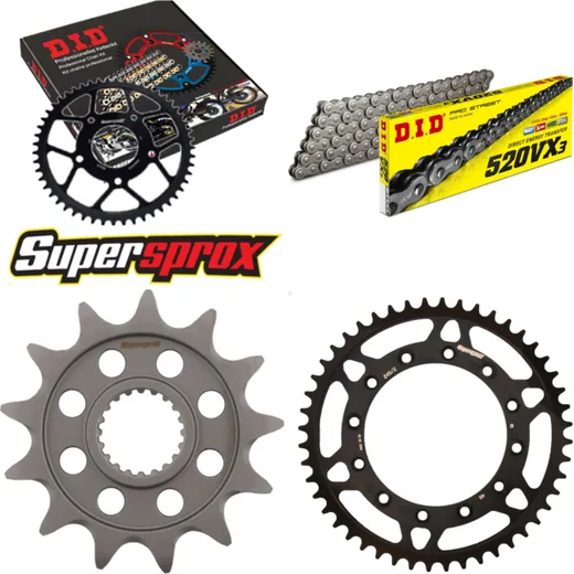 Chain Kit - Steel - for: YAMAHA YZ125 09-15/YZ250 F 01-04 13-48-114 DID520VX3 rivet