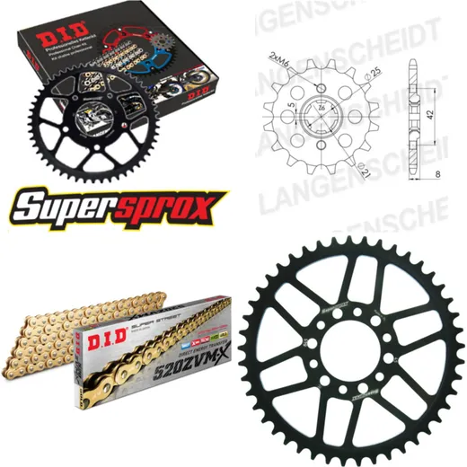 Chain Kit - Steel - for: YAMAHA XT350 >520< 85-96 16-45-106 DID520ZVM-X(G&G) rivet