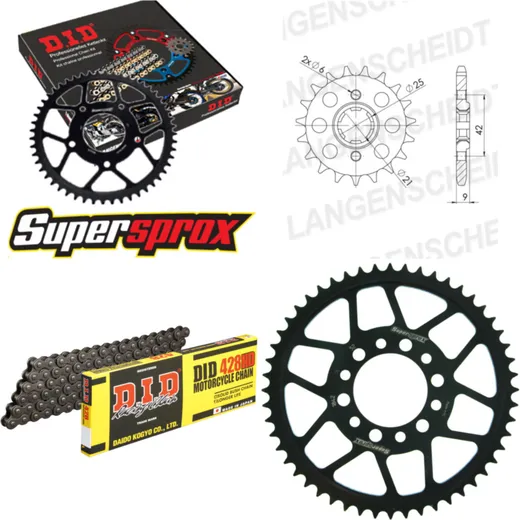 Chain Kit - Steel - for: YAMAHA XT350 85-96 19-52-128 DID428HD Clip