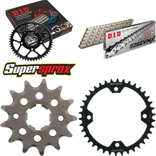 Chain Kit - Steel - for: YAMAHA YFM350 R Raptor 04-08 13-38-098 DID520ZVM-X(S&S) rivet