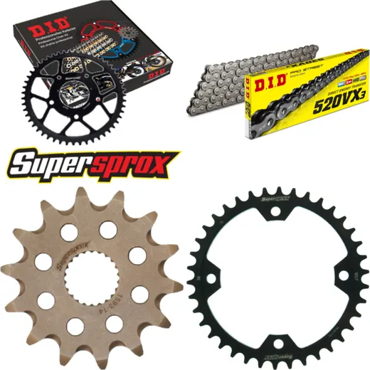 Chain Kit - Steel - for: YAMAHA YFM250 R Raptor 08-13 14-38-102 DID520VX3 rivet