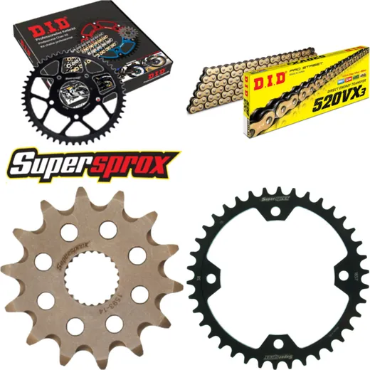 Chain Kit - Steel - for: YAMAHA YFM250 R Raptor 08-13 14-38-102 DID520VX3(G&B) endless