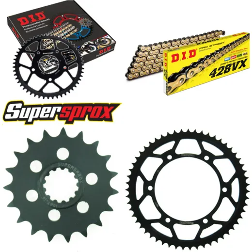 Chain Kit - Steel - for: YAMAHA FZR400 RR, Exup 90-94 19-55-130 DID428VX(G&B) rivet